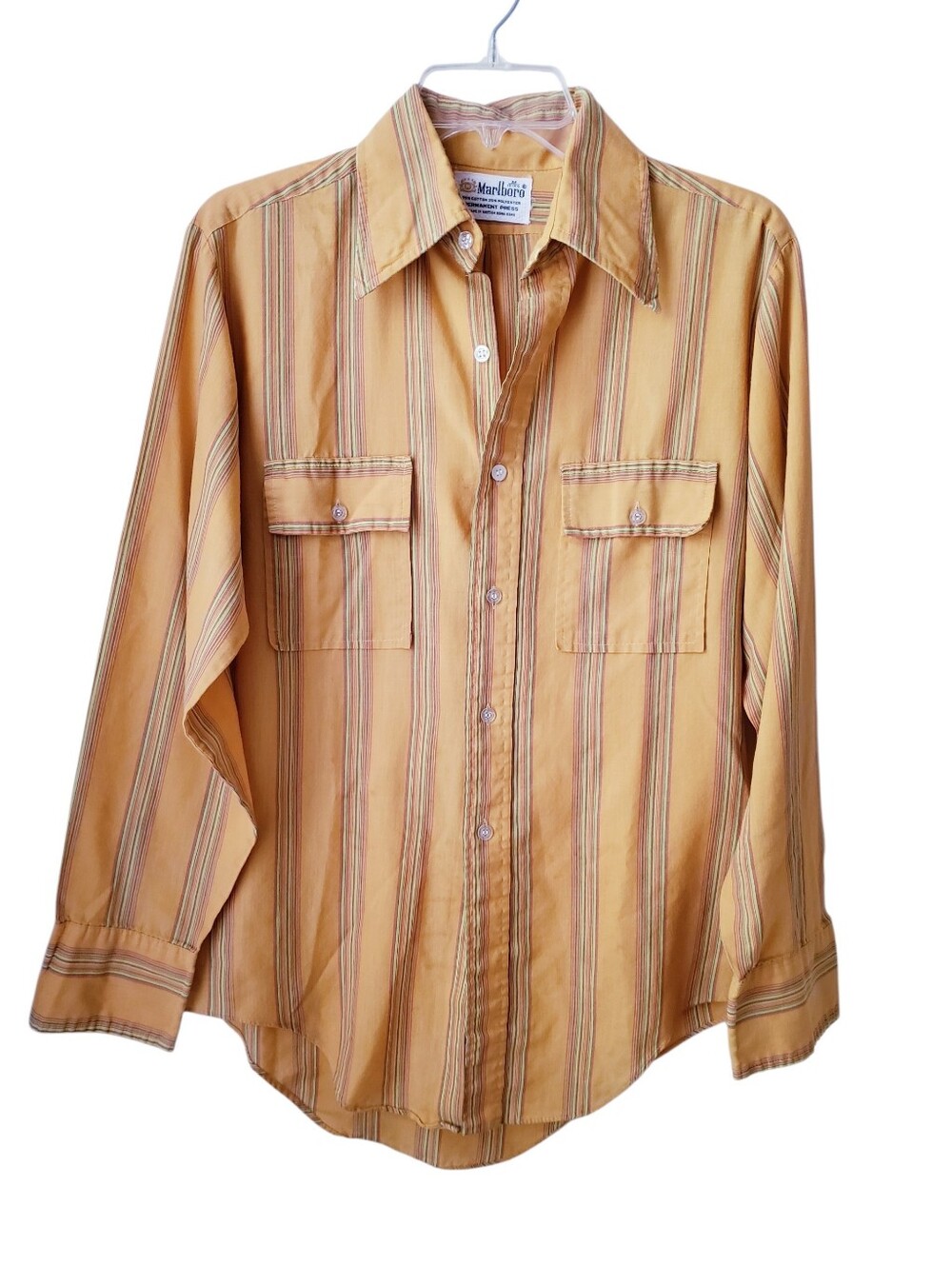 Vintage Marlboro Yellow Striped Shirt